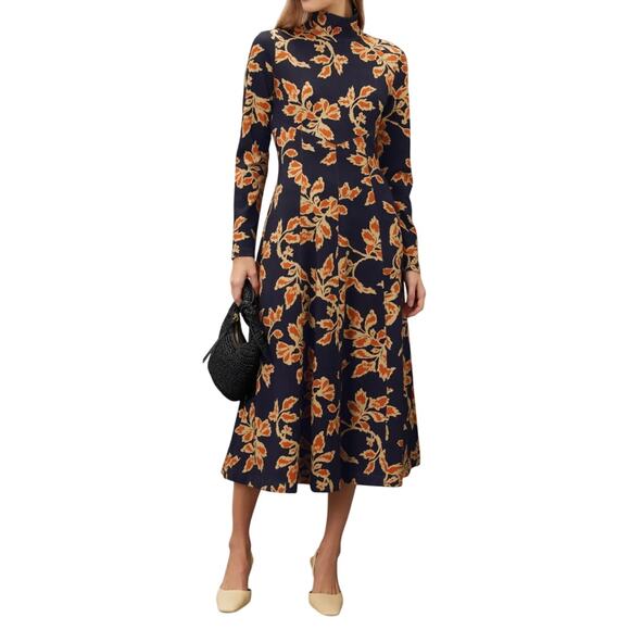 Tanya Taylor Floral Thea Dress in Blue, Size S - Picture 2 of 7